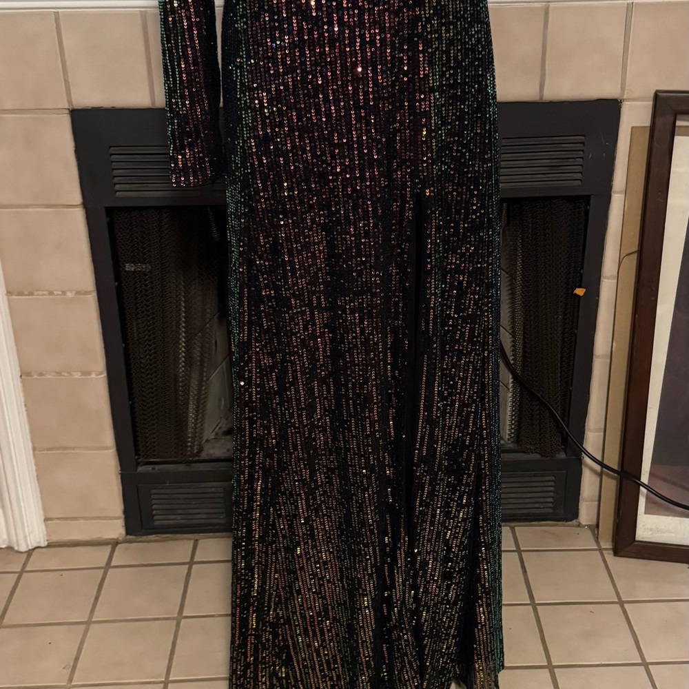 Deeavness Multi Colored Sequin Evening Dress - image 3